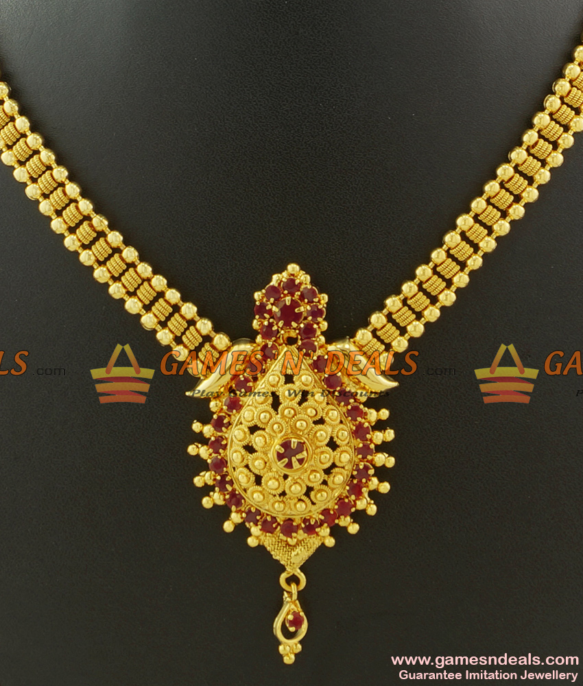 One Gram Gold Plated First Quality Kerala Gold Necklace